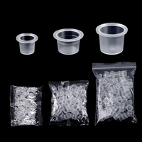 100pcs plastic disposable microblading tattoo ink cups pigment clear holder container sml size for needle tip grip tattoo