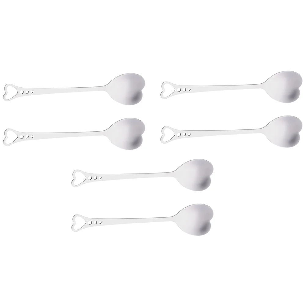 

Stainless Steel Heart Shaped Spoon Tea Long Handle Cake Dessert Coffee Espresso Spoons
