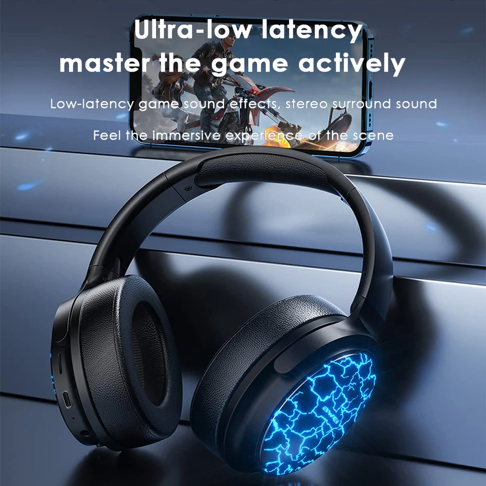 

RGB Breathing Light Gaming Headset for PC Switch Xbox PS5 Wired/Wireless Bluetooth Headphone With Microphone Noise Cancelling