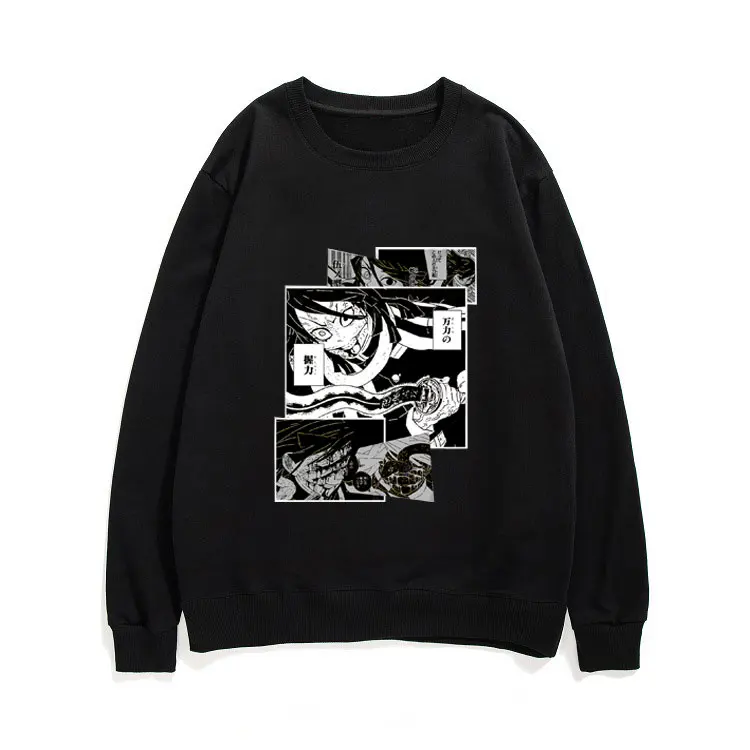 

Demon Slayer Anime Print Pullover Kimetsu No Yaiba Iguro Obanai Graphic Printed Sweatshirt Unisex Fashion Loose Streetwear Tops