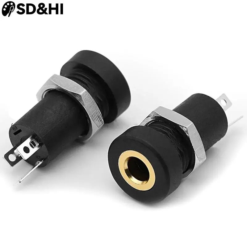 

PJ392A 3.5MM Audio Jack Socket 3 Pole Stereo Solder Panel Mount Gold With Nuts PJ-392A 3/4pin Headphone Female Socket Connector