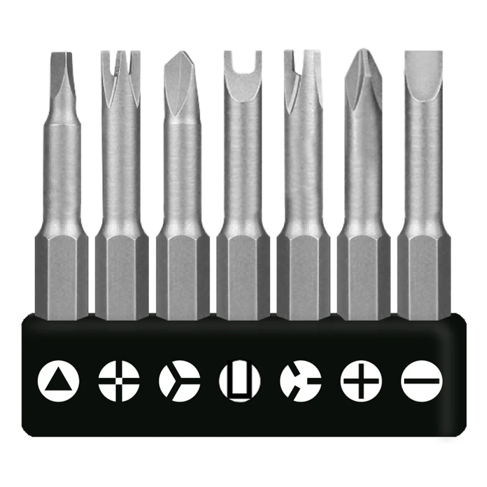 

7pcs Special-Shaped Screwdriver Set 50mm PH2 U-shaped Y-Type Triangle Inner Cross Three Points Screwdriver Bits Repair Tool