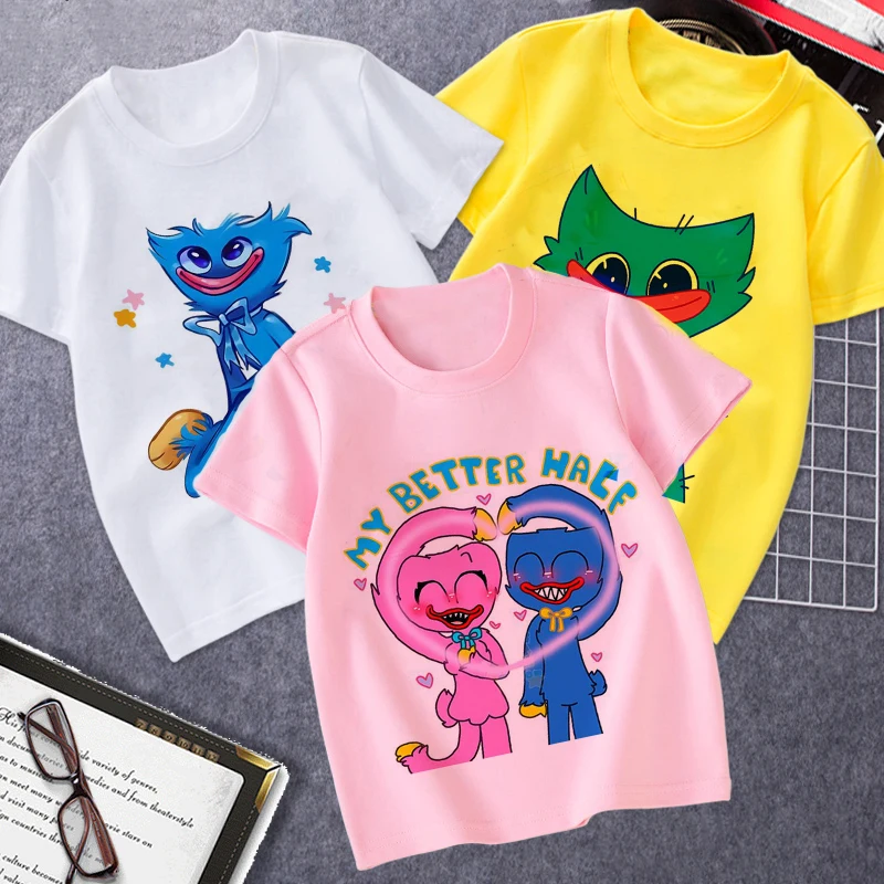 

Chamber Of Secrets Game Tees Shirts Huggy Wuggy T Shirt Harajuku Graphic Huggy Wuggy T-Shirt Boys Tshirt Cartoon Girls Tops