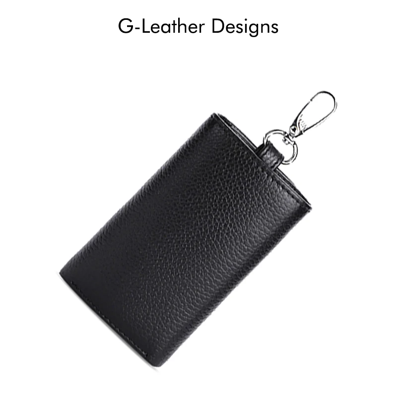 Casual Genuine Cow Leather Keychain Wallets Unisex Multifunction Key Organizer Card Holder Coin Purse  Keys Bag