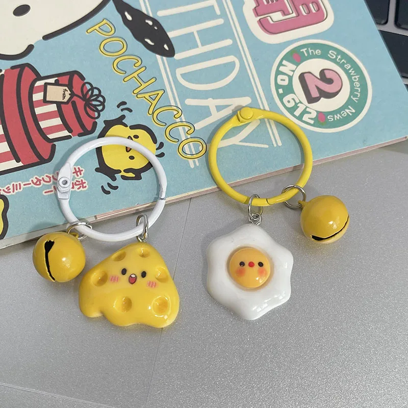 Милое кольцо-карточка с сыром яйцом-пашот брелок молоком Хухоо имитация еды и игр
