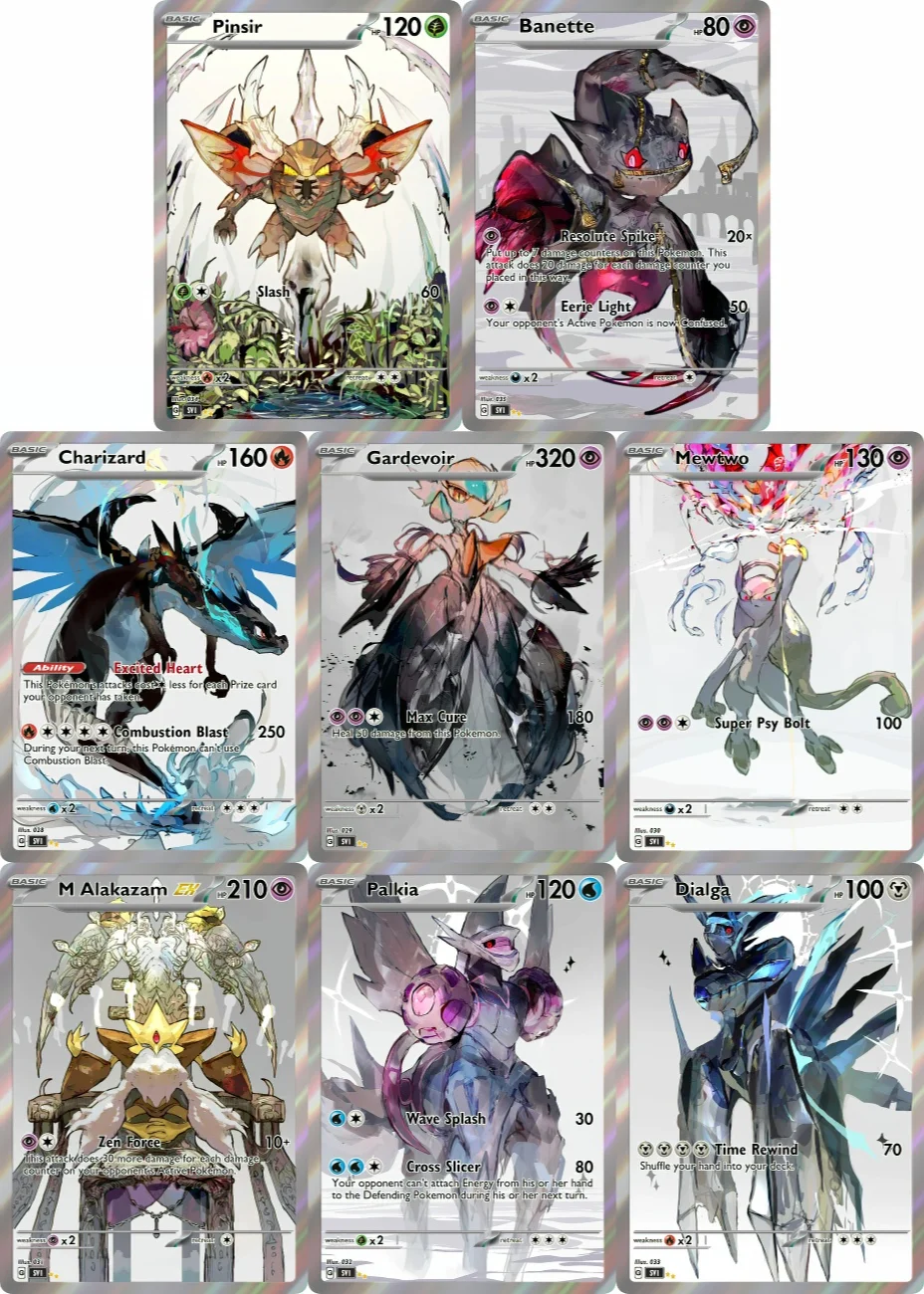 Фото Карты Potdemiel с покемонами, Holo, редкие Charizard Mewtwo Palkia Dialga Pinsir, серия от руки, карты PTCG, карты с покемонами, подарок №1