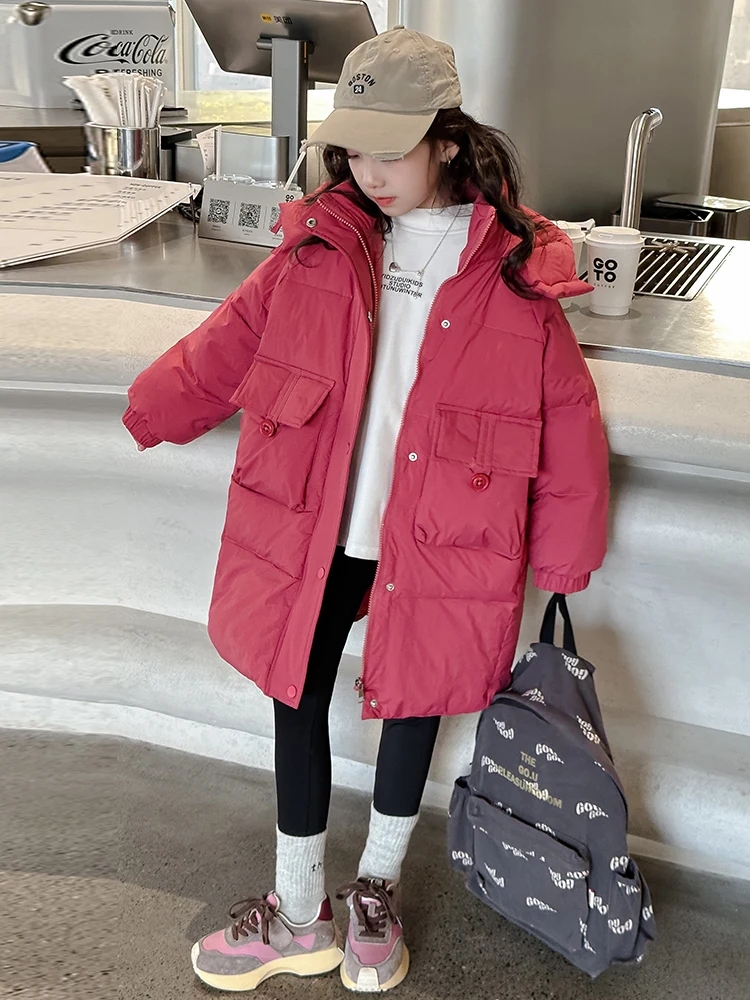 Зимняя одежда для женщин и детей старшего возраста новинка 2024 пуховик средней