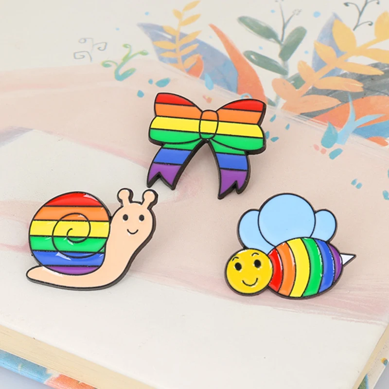 Милые эмалевые булавки с мультяшными улитками, слонами, искусственная рубашка, Сумка с отворотом, Женские Ювелирные изделия, подарки для друзей, детей, не спешите
