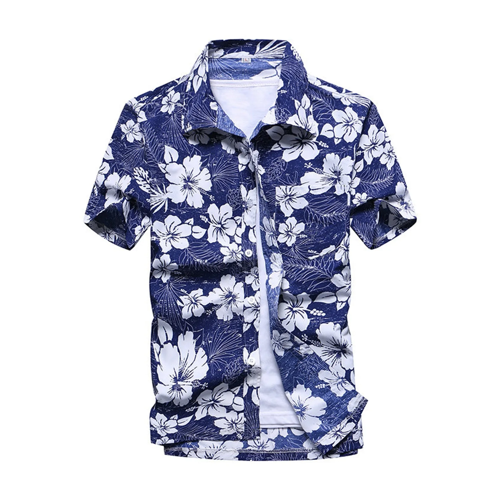 2021 Fashion Mens Short Sleeve Hawaiian Shirt Fast drying Plus Size Asian Size M-5XL Summer Casual Floral Beach Shirts For Men