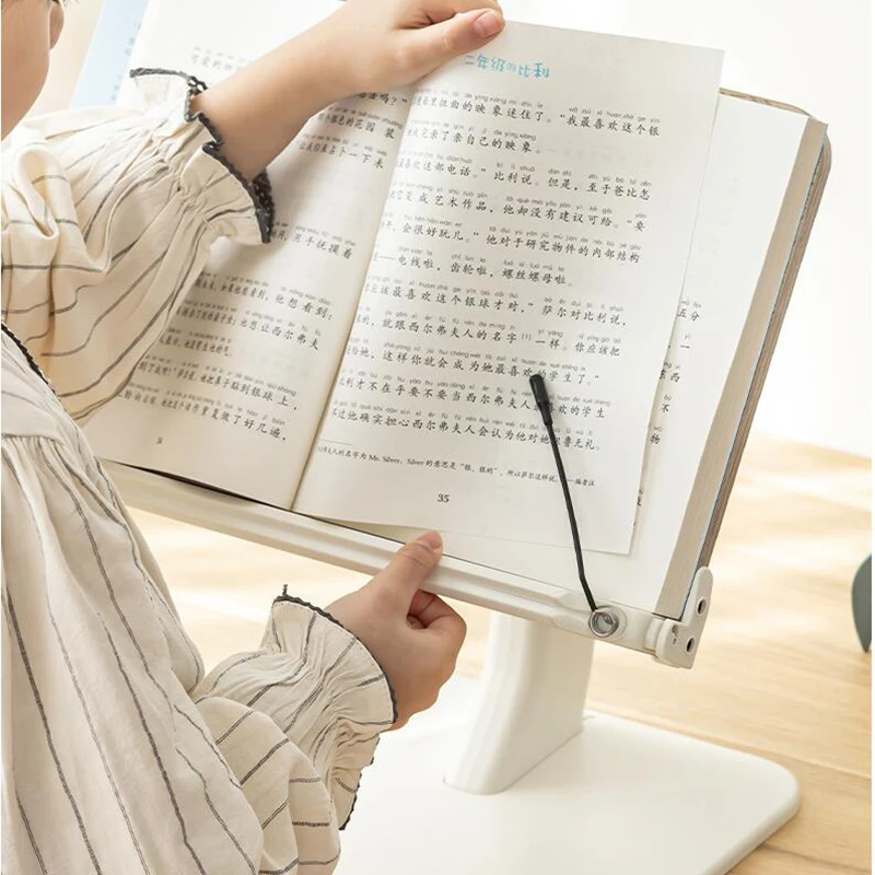 

Wooden Book Reading Board Book Holder 4th Gear Adjustment Study Writing Bracket Document Shelf with Fixing Clip Organizer