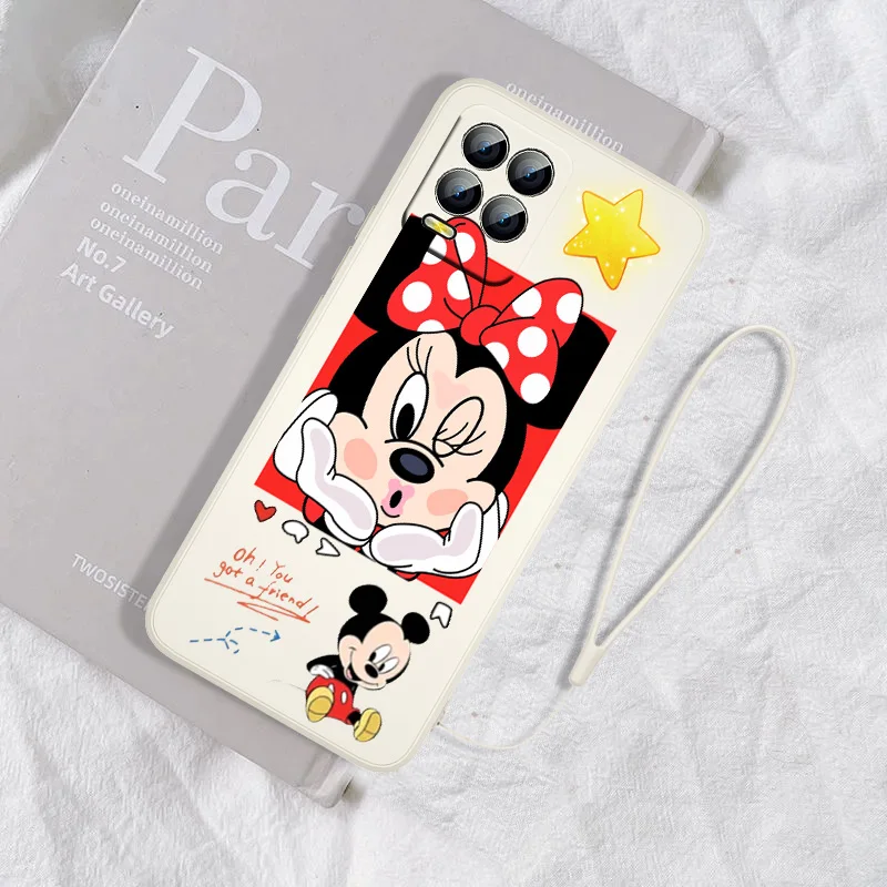 

Disney Mickey and Minnie Mouse For OPPO Realme 9i 9 8i 8 7i 7 6i 6s 6 5i 5 Pro Plus Global TPU Liquid Rope Phone Case Capa
