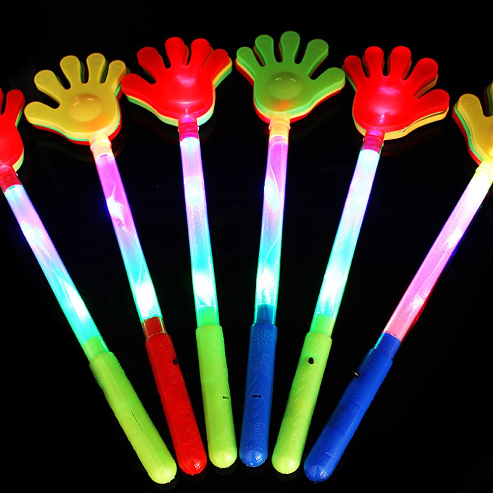 

4Pcs Luminous Hand Clap Glow Stick Glowing Hand Clap Light Stick Hand Clap Cheering Props Hand Clap Plastic Hand Clap (Random )