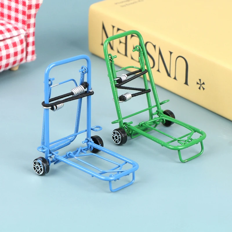 

1:12 Dollhouse Miniature Folding Trailer Garden Cart Model Life Scene For Doll House Decor Kids Pretend Play Toys Gift