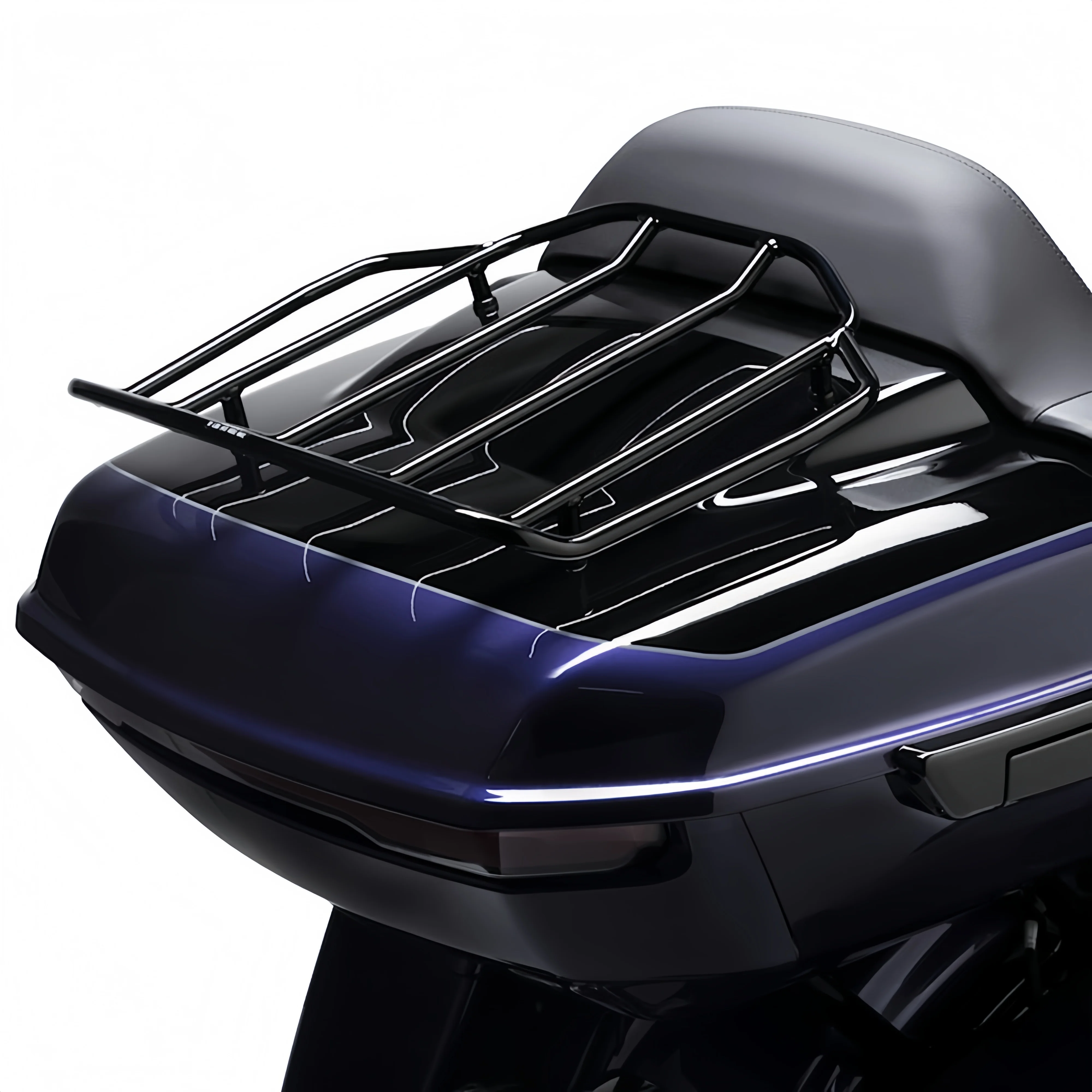 Фото Новый задний багажник-кофр для мотоциклов Harley Touring Electra Glide CVO Road Glide ST, крепление для багажа, полка для туристического снаряжения №2