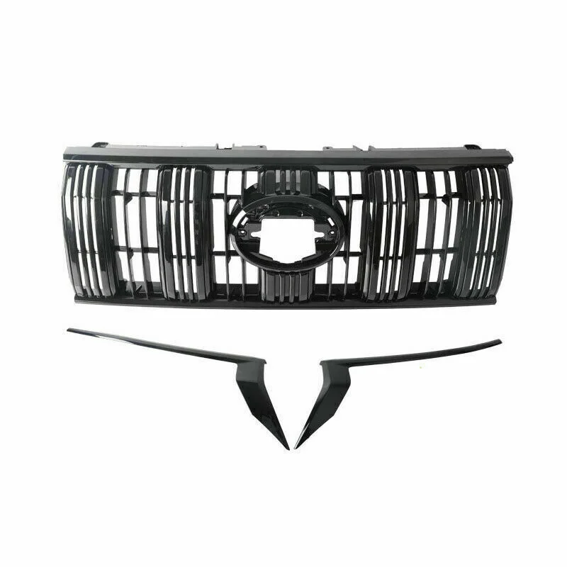 

Front Grille Chrome Bumper Cover For Toyota Land Cruiser Prado FJ150 LC150 2018-2021 With Camera Hole