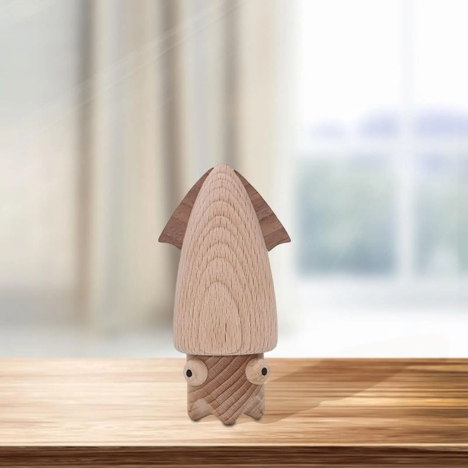 

Cute Toothpick Holder Ornament Countertop Decor Squid Design Wood Storage Organizer Dispenser for Dining Table Party Bars Home