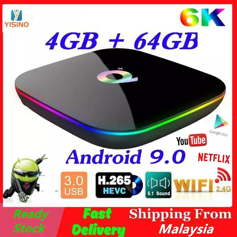 

Q + TV приставка Android 9.0 Поддержка IOS H6 AllWinner HDR 6K 64G Φ USB 3,0 Google Play IPTV