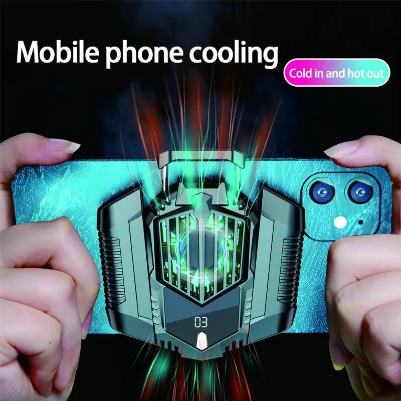

Cell Phone Radiator Gaming Cooler Silent Mini Cooling Fans Smart Temperature Control Magnetic Power Supply Phone Radiator