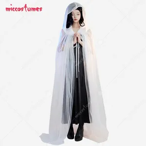 Women Gothic Tulle Cloak Transparent Long Lace-up Cape Lingerie Sleepwear Sexy Costumes