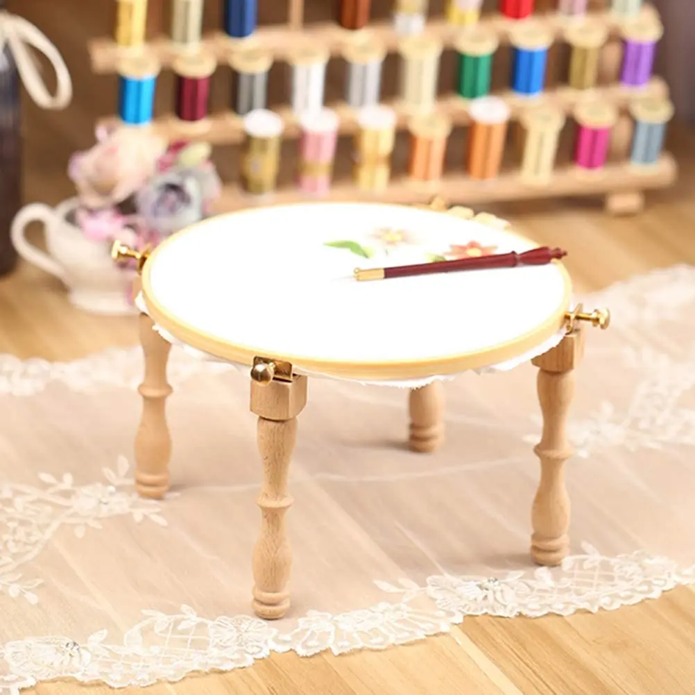 

Adjustable Portable Wooden Embroidery Hoop Stand Set Stand Needlework Cross Stitch Frame Rack Desktop Embroidery Stand