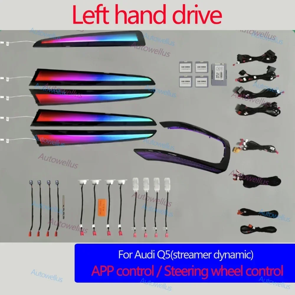 

Оригинальный внешний вид автомобиля, внешний свет для Audi Q5 2010-2017, динамическое освещение, сенсорное седло, оригинальный автомобиль 1:1, форма, атмосферная лампа, управление через приложение