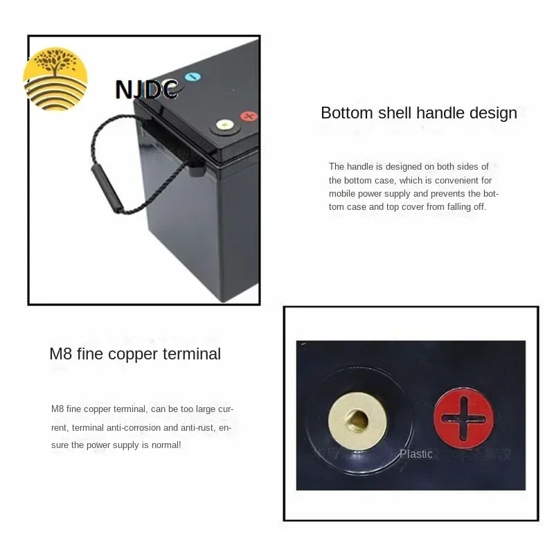 Литиевый аккумуляторный блок 4 аккумулятора 12 В 24 48 100 Ач 150 200 280 пластиковая