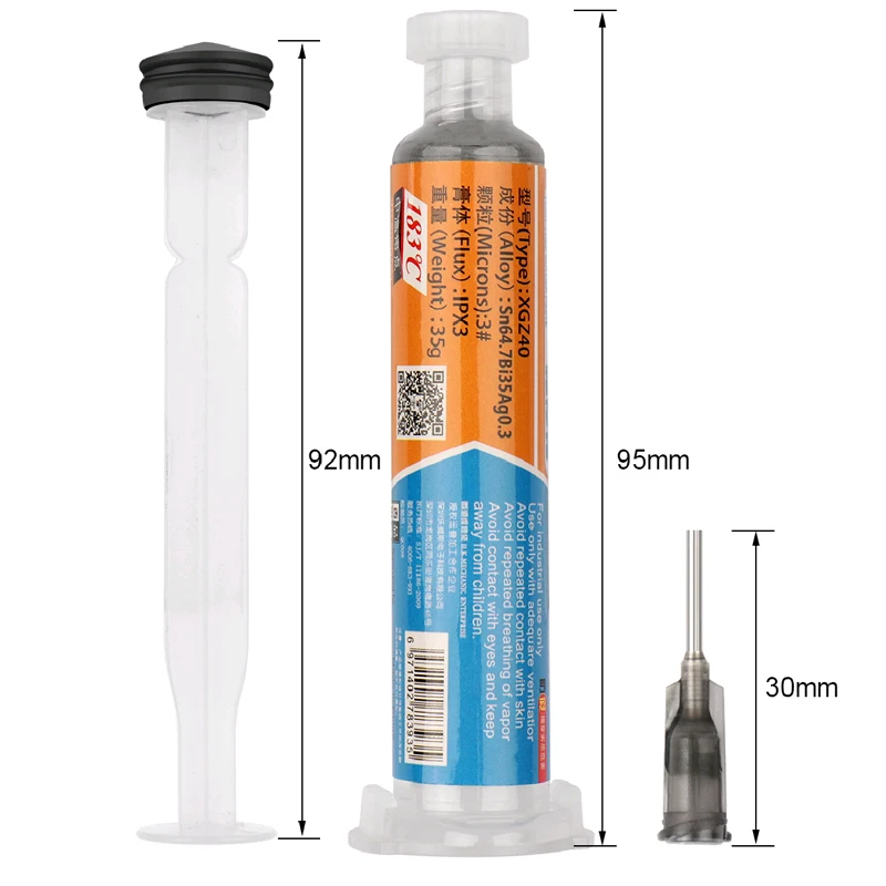 Паяльная паста MECHANIC без свинца XGZ40 183 ℃ Sn64.7/Bi35/Ag0.3 для мобильного телефона ПК BGA