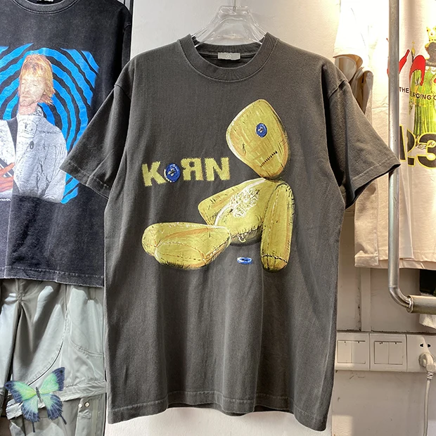 2022 Oversize Heavy Fabric Mummy T-shirt Destruction Doll Print Issues T Shirt