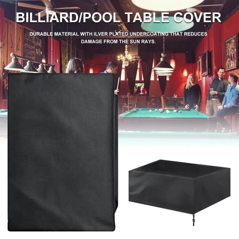 

7/8/9 Feet Billiard Table Dust Cover Waterproof 210D Oxford Cloth Billiard Pool Table Full Cover With Drawstring Snooker