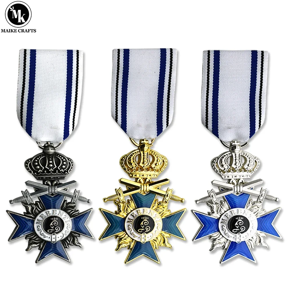 Немецкая прусская баварская корона крест медаль металлический двусторонний