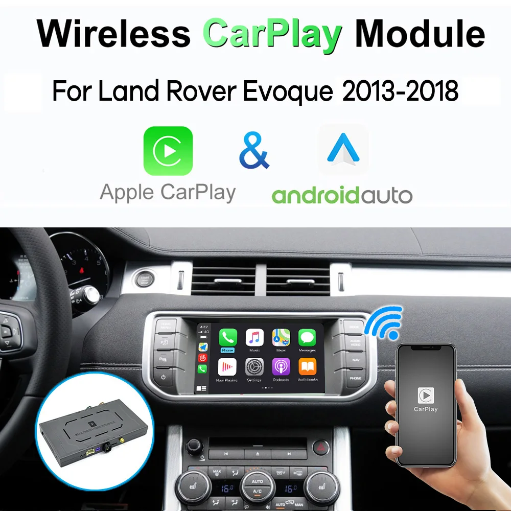 

Wireless CarPlay for Jaguar XE XF Land Rover Discovery Evoque 2013-2018 Android Auto Module Box Video Interface Mirror-Link