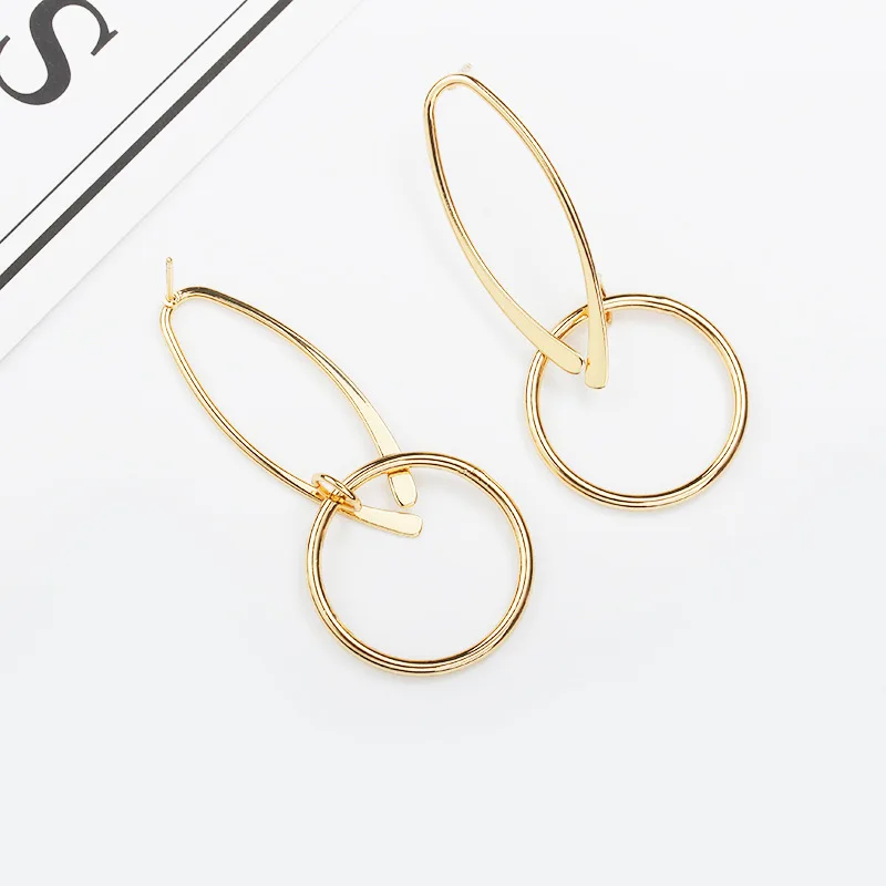 

Water Droplets Shape Earrings Silver Color Creative Circle Stud Earrings For Women Earing Jewelry Earings Earring Kolczyki O6