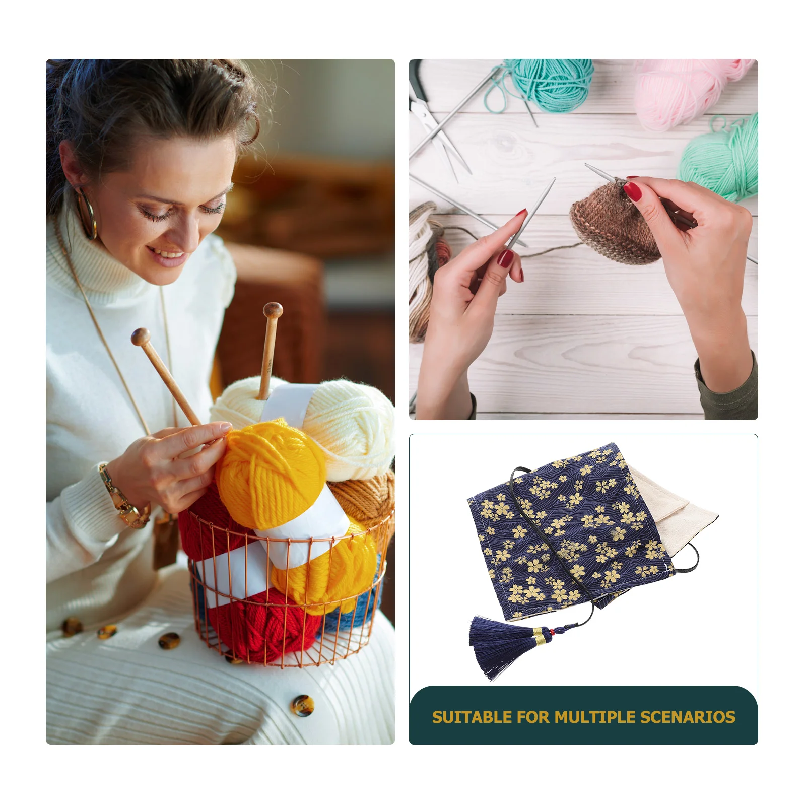 

Crochet Knitting Hook Needle Case Holder Foldable Hooks Storage Rolling Organizer Pouch Container Tool Weave Tools Portable