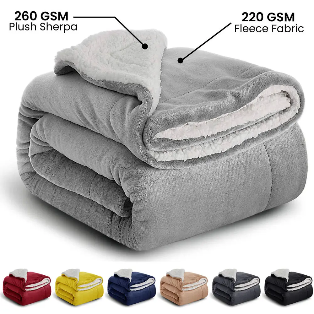 Double Thick Soft Warm Bed Sofa Throw Blanket Double King Si