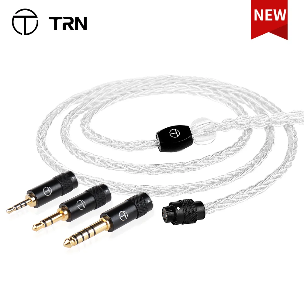 TRN TN 8 Core High-Purity Oxygen Copper+Silve Replaceable Aduio Plug Design HIFI Upgrade Cable Connector For TRN VX Pro ZS10 V90