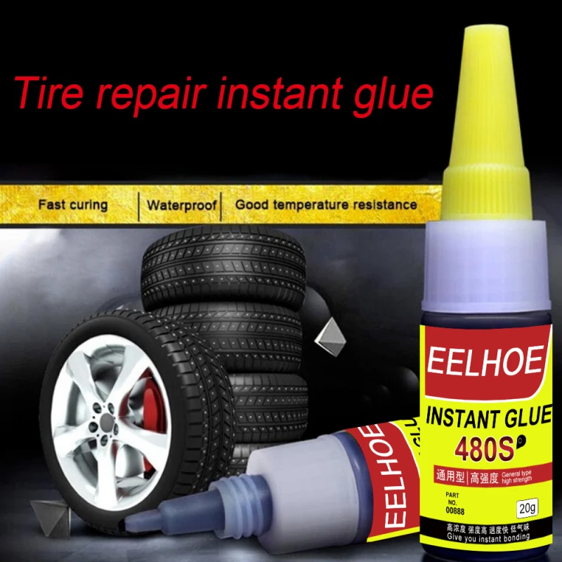

New Black Super Glue Car Rubber Repair Tire Glue 480S Car Adhesives Tire Repair Glue Sealer Window Speaker Seal Tire Repair Glue