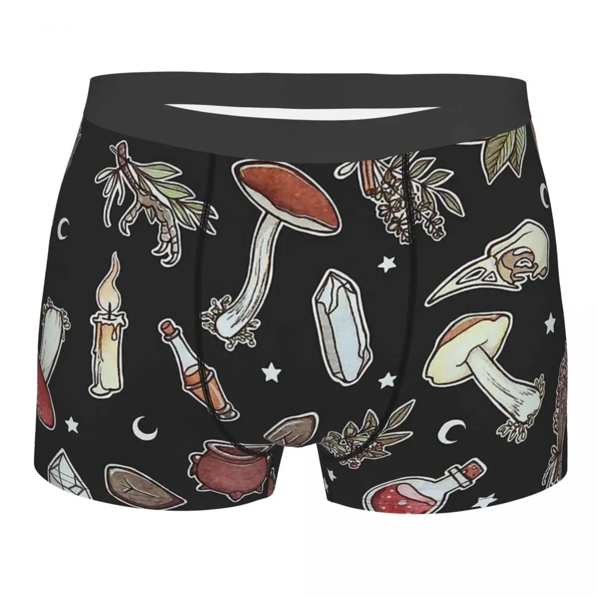 

Skeleton Skull Bone Witchy Pattern Dark Underpants Breathbale Panties Man Underwear Comfortable Shorts Boxer Briefs