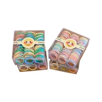100pcsbox solid mix colours elastic hair bands mini rubber bands for kids hair rope ponytail holder