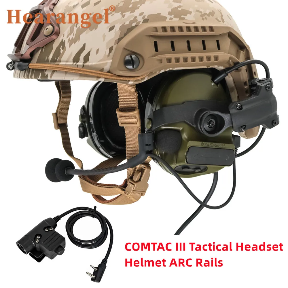 

Tactical Headset COMTAC III Airsoft Hearing Protection Tactical U94 Ptt Helmet ARC Rail Noise Cancelling Pickup Shooting Earmuff