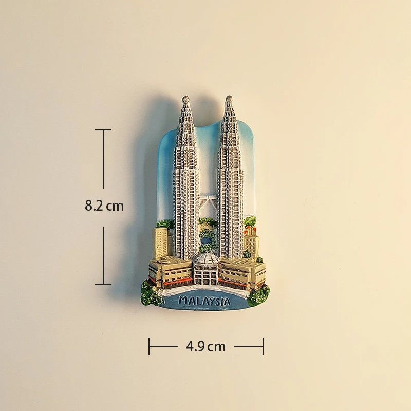 Магниты для холодильника Малайзия Куала-Лумпур двойная башня 3D