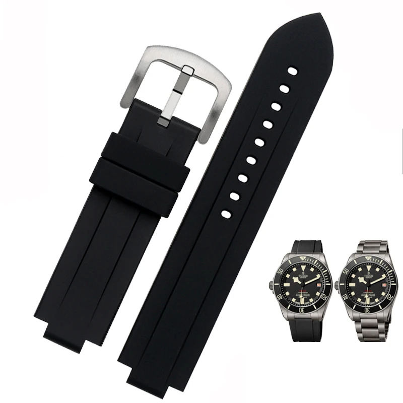 

22*12mm Rubber Watchband for the Tudorl Pelagos Tomahawk 25500 25600 Silicone Wrist Bracelet Waterproof Outdoor Sports Strap