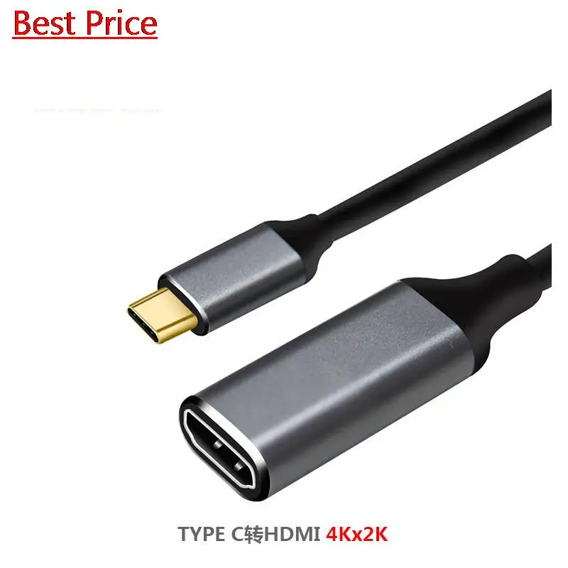 

DHL 25Pcs Type C To HDMI-compatible Cable Ultra HD 4k USB 3.1 HDTV Cable Adapter Converter For MacBook Chromebook Samsung S8 S9