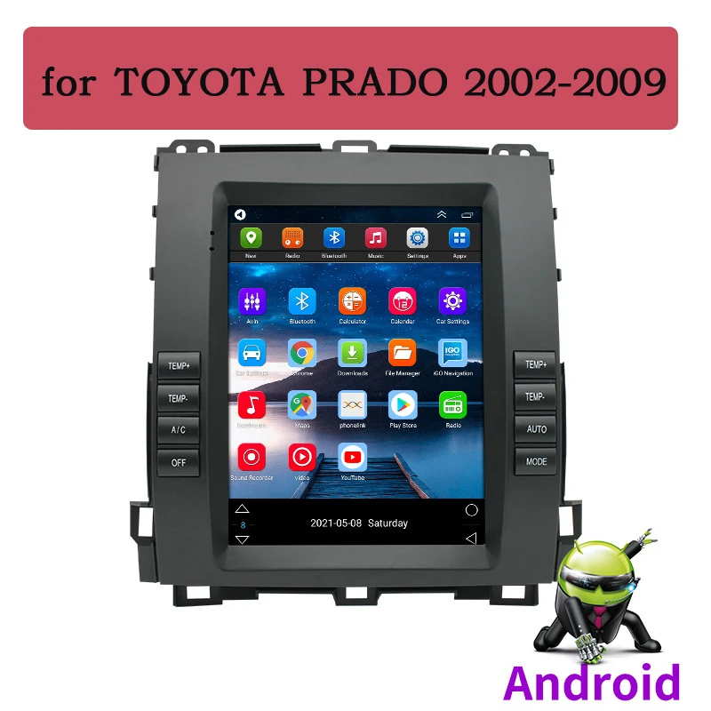 Автомобильный мультимедийный плеер на Android с GPS-навигацией в стиле Тесла для TOYOTA