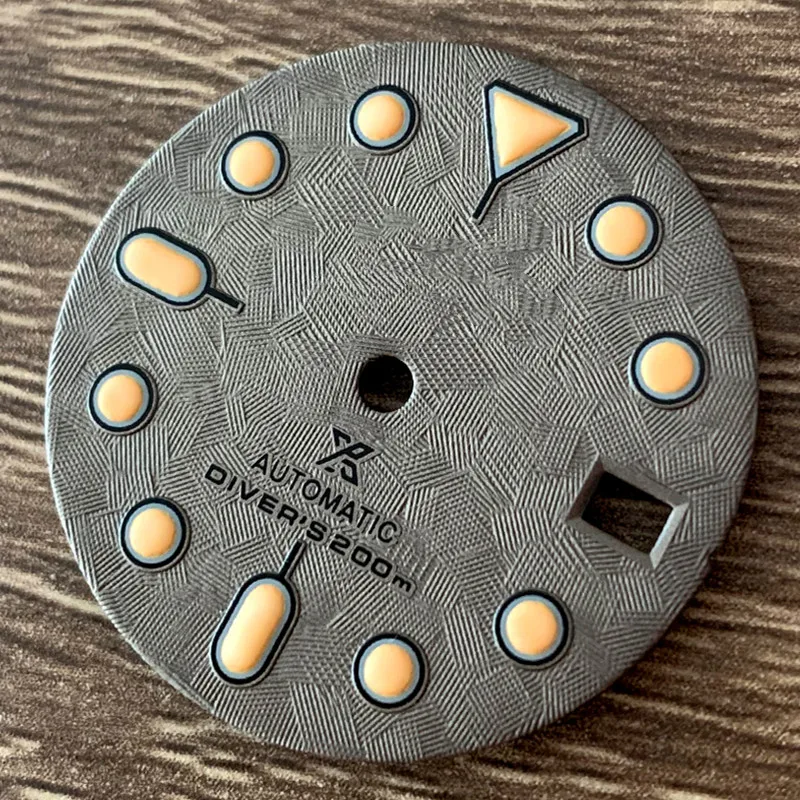 Watch Accessories Watch Dial 28.5MM Convex Scale Dial Green Luminous Suitable for NH35/36/4R/7S Movement