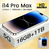 Новый смартфон 14 Pro Max с разблокировкой по отпечатку пальца, безрамочный дисплей 6,7 дюйма, распознавание лица, телефоны с 4G/фотографией, 6800 мАч, телефон глобальной версии