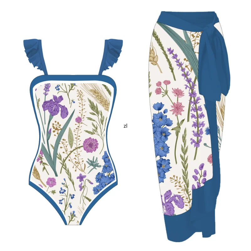 2023 V Neck One Piece Swimwear with Cover Up Women Swimsuit Patchwork Bathing Suit Cross Beach Wear Bodysuit Monokini Summer