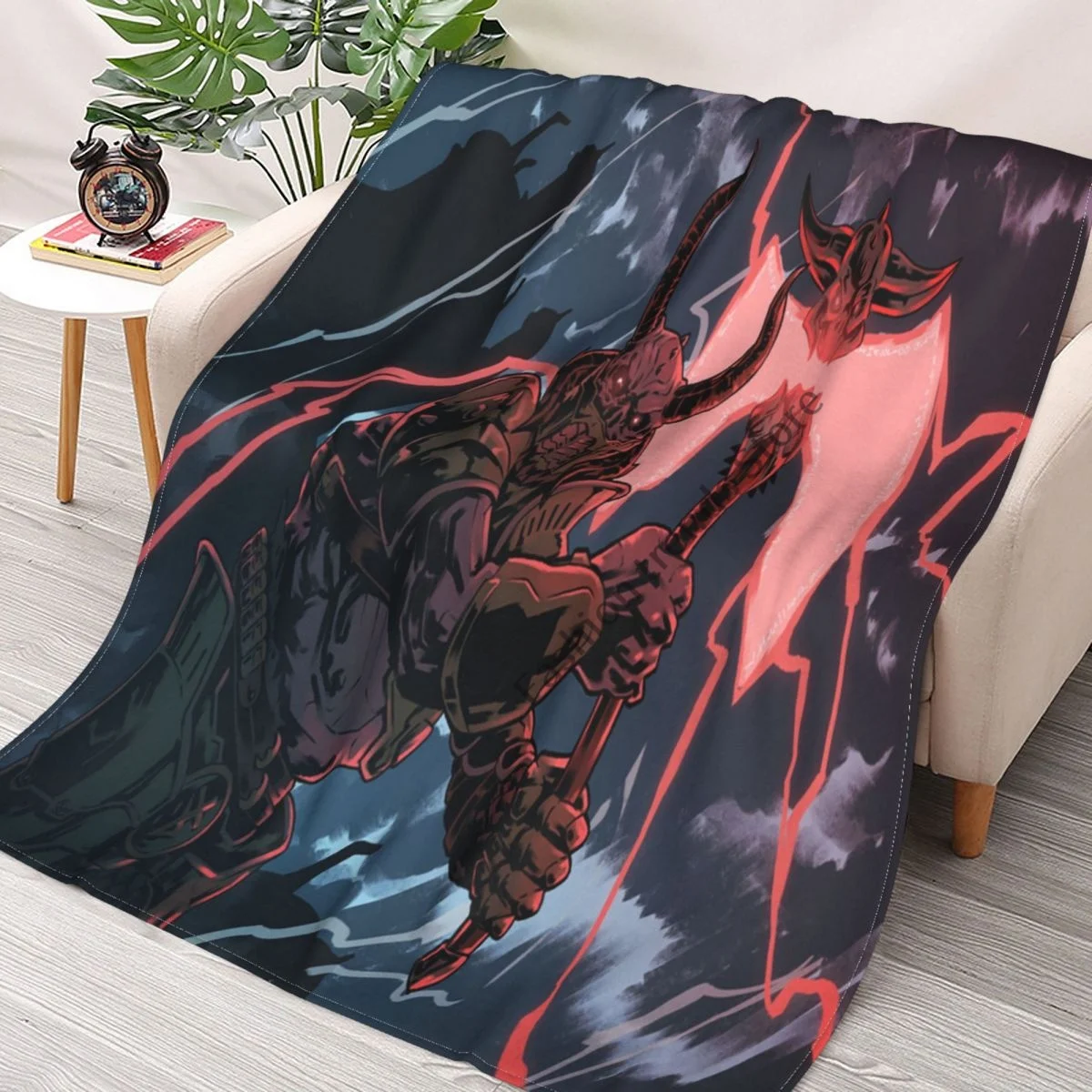 

Doom Game Blankets Flannel Printed Doom Slayer Breathable Soft Throw Blanket for Bed Office Rug Piece
