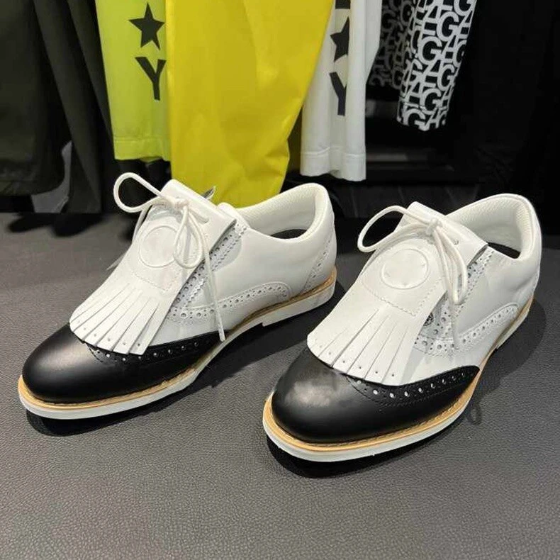 2022 new golf ladies British style shoes fashion casual comfortable waterproof non-slip Golf sports women's shoes fastening nail