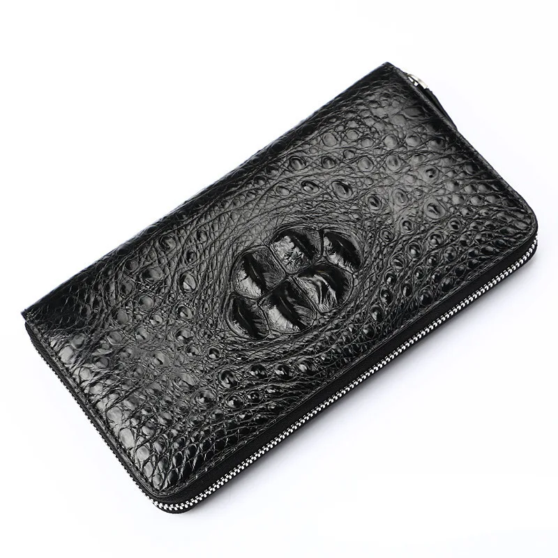 

Luxury 100% Real Crocodile Skin Clutch Bag For Men Genuine Leather Long Large Capacity Wallet Men's Single Zipper Handbag NC003