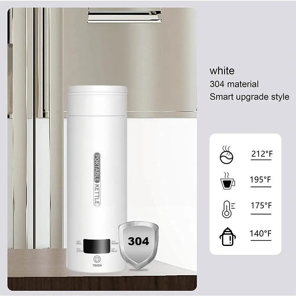 

Portable Electric Kettle Temperature 500ml Electric Bottle Temperature Control Steel Kettle For Home Trip Z0p3